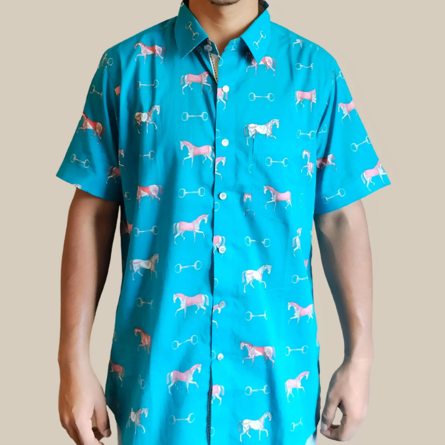 Stallion Shirt- Bright Blue