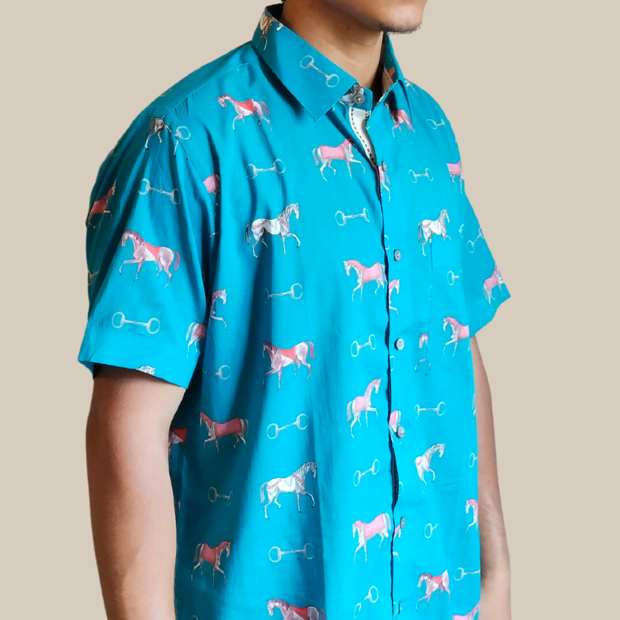 Stallion Shirt- Bright Blue