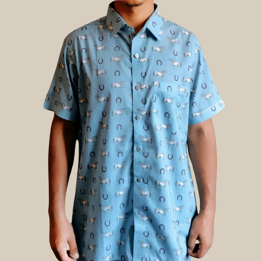 Stallion Shirt- Azure